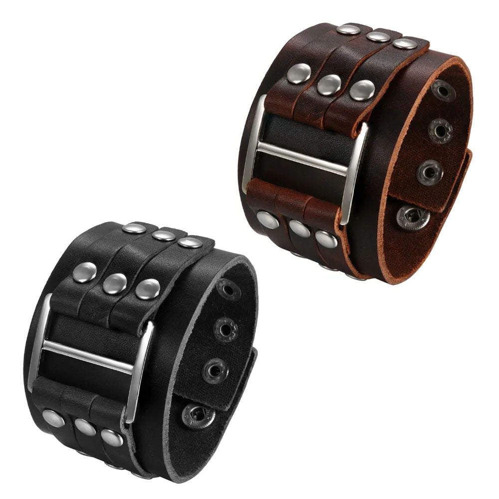 Funki Findz | Bracelets | Unisex Leather Studded Wristband