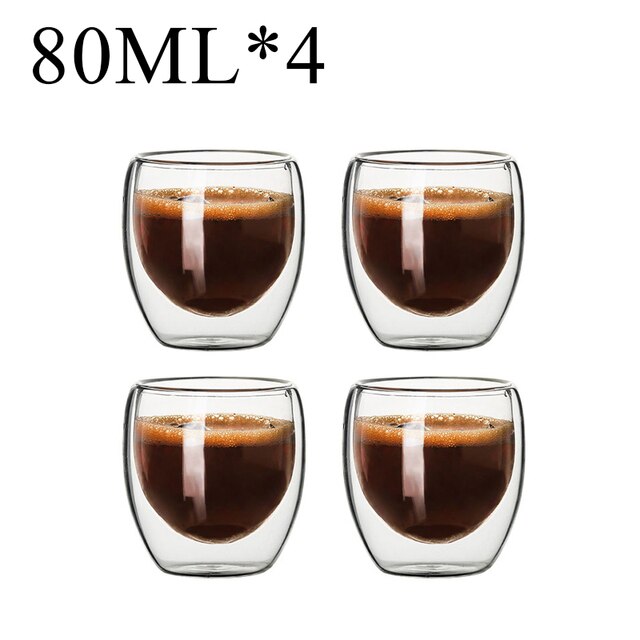 Funki Findz | Cups | Glass Double Wall Expresso Coffee Cup Set