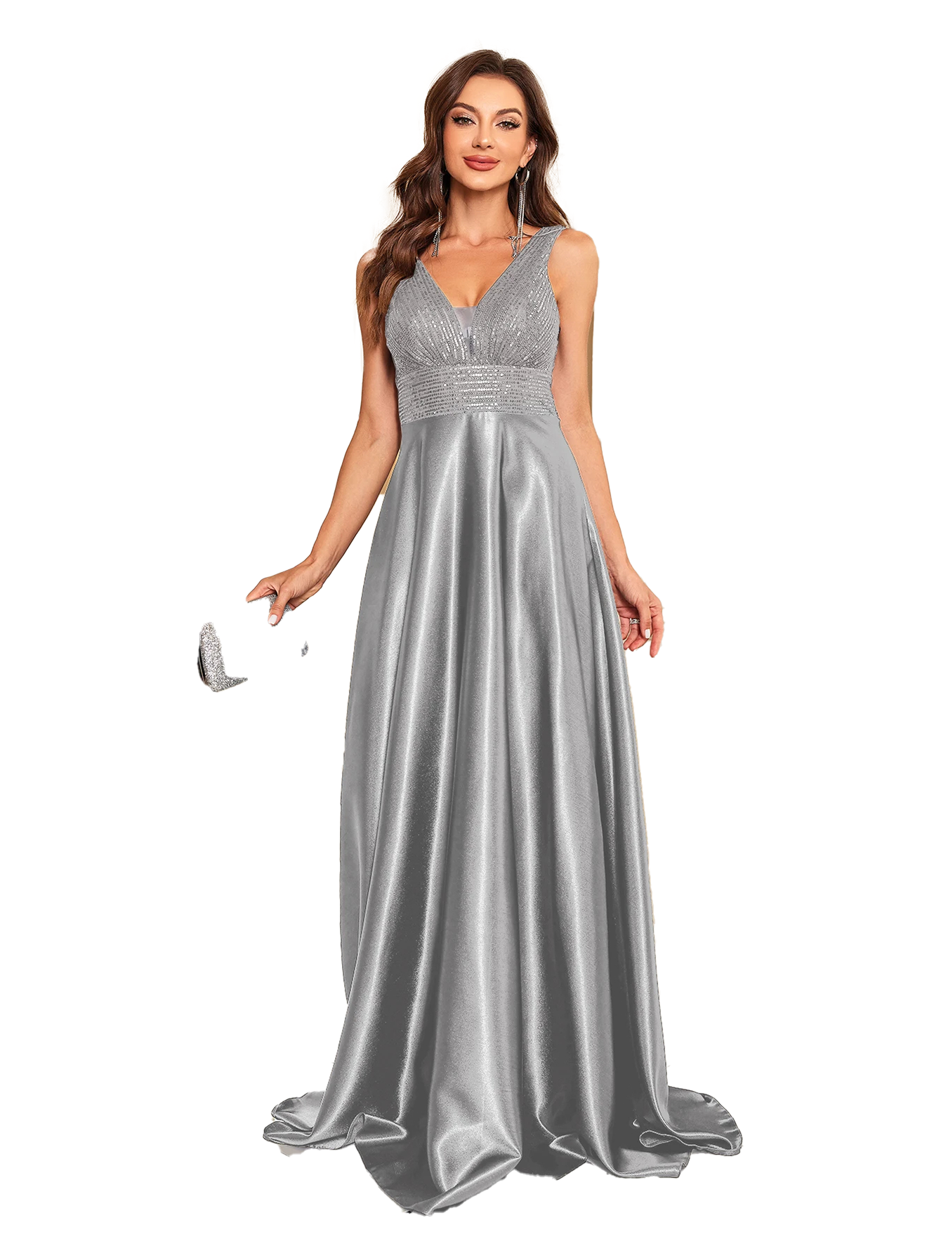 Funki Findz | Dresses | Women's Elegant Satin Sequin Dresses