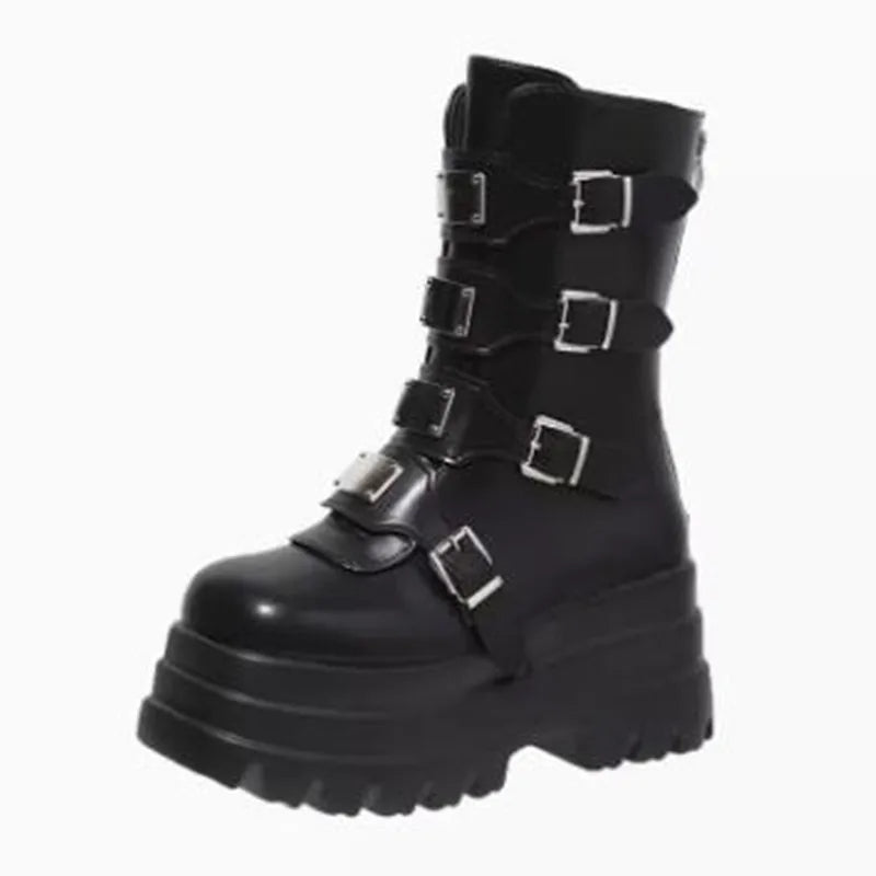 Funki Findz | Boots | Women's Gothic Metal Plate Platform Boots