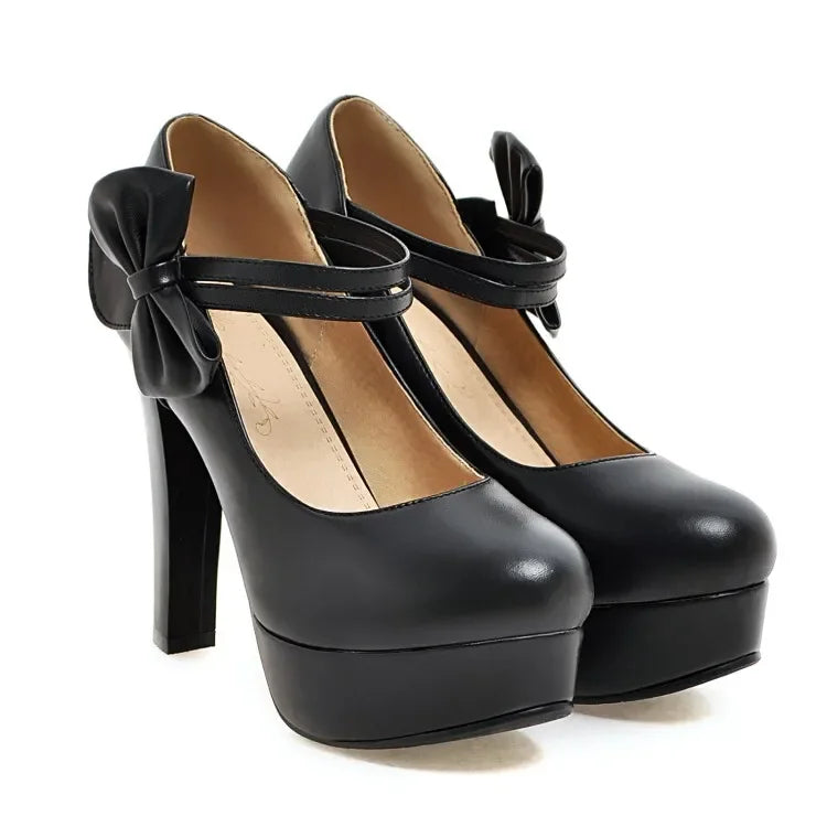 Funki Findz | Shoes | Women's Cute Ankle Bow Wedding Heels