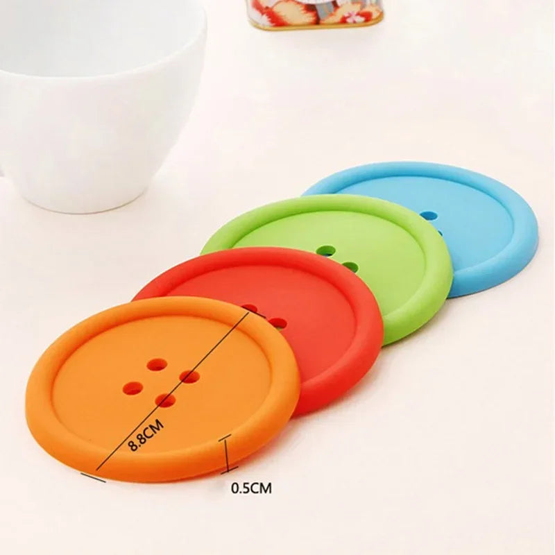Funki Findz | Coasters | Button Shaped Silicone Coasters 5 Pcs
