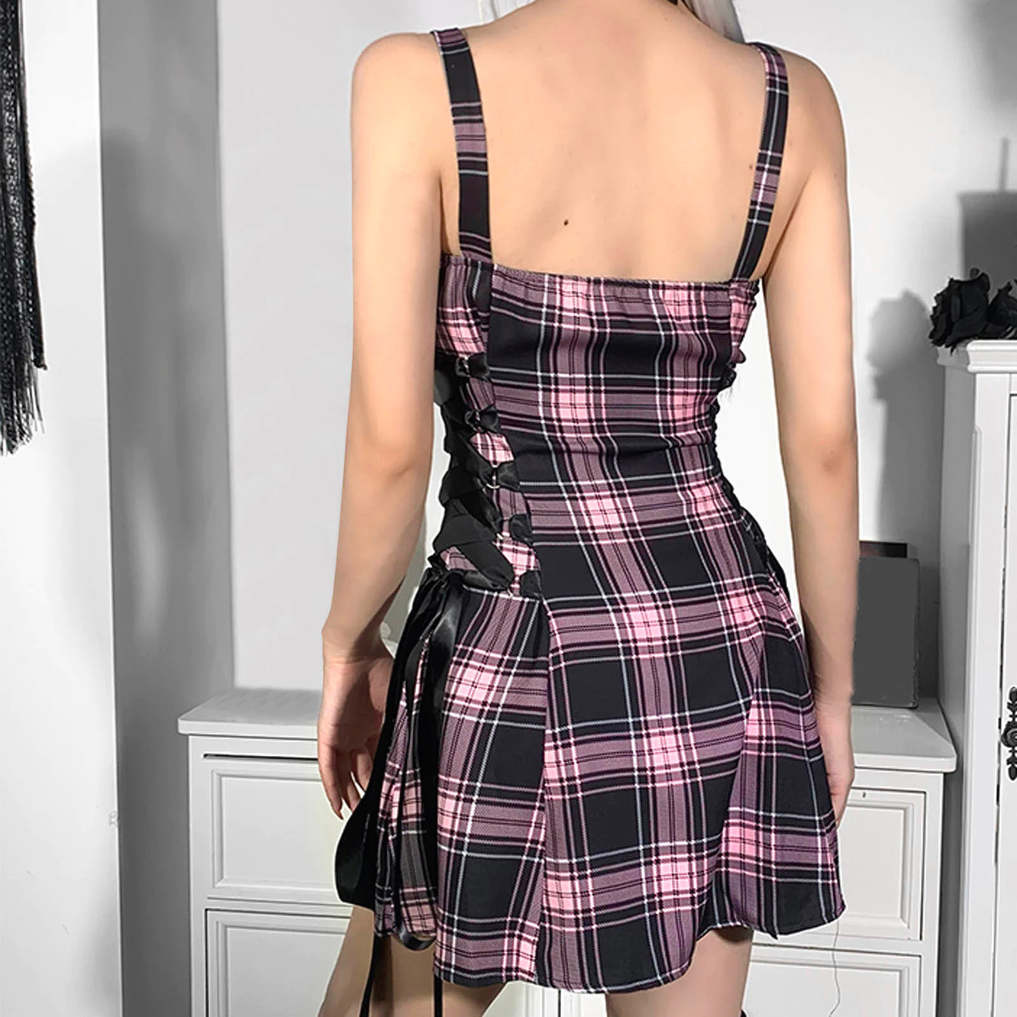 Funki Findz | Dresses | Women's Fairy Grunge Plaid Mini Dress