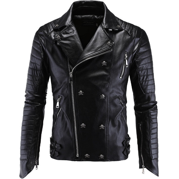 Funki Findz | Jackets | Men's Faux Leather Gothic Skull Jacket