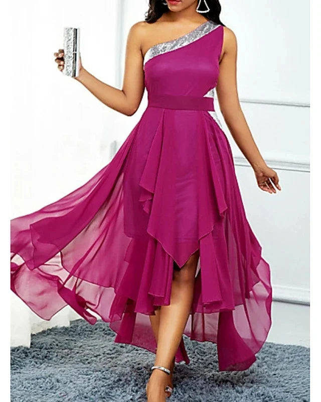 Funki Findz | Dresses | Women's One Shoulder Chic Party Dress