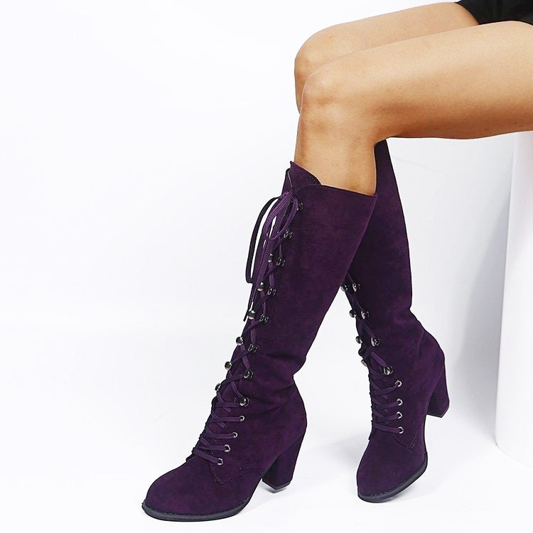 Funki Findz | Boots | Women's Suede Lace Up Steampunk Boots