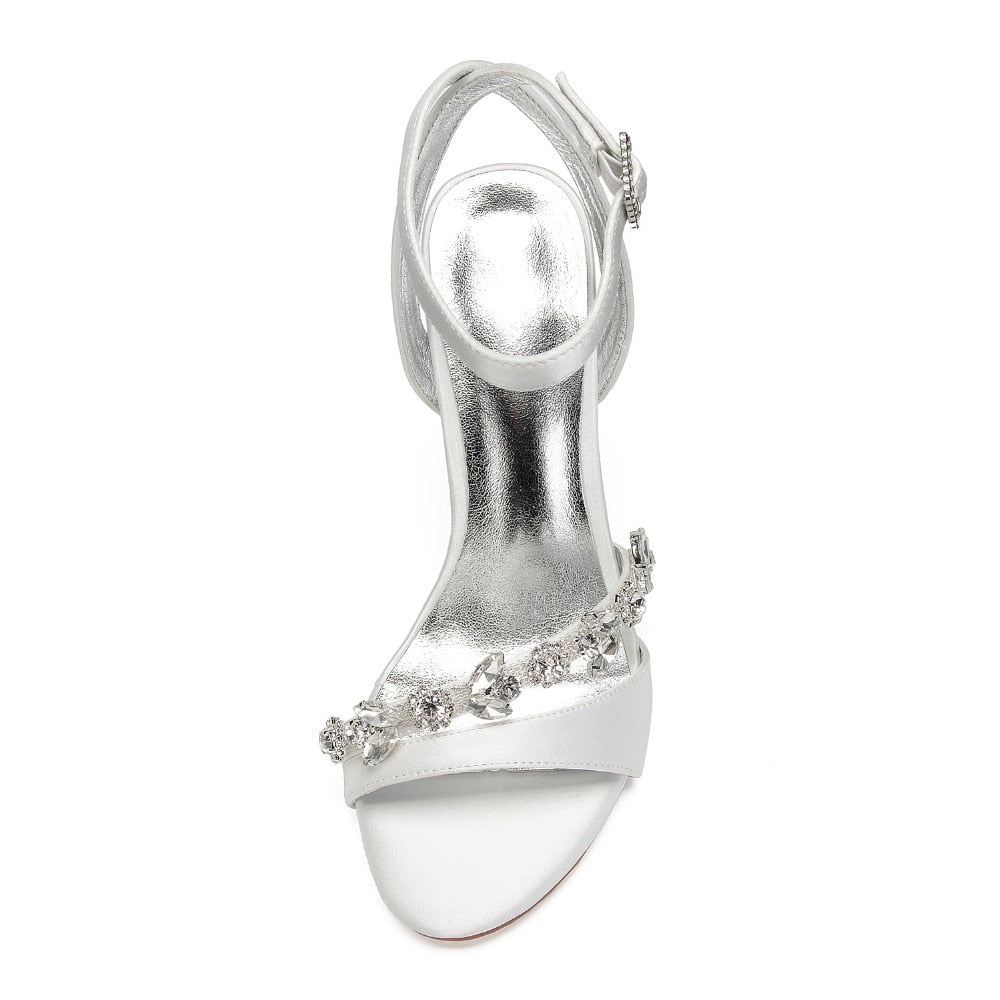 Funki Findz | Shoes | Women's Satin Rhinestones Bridal Stilettos