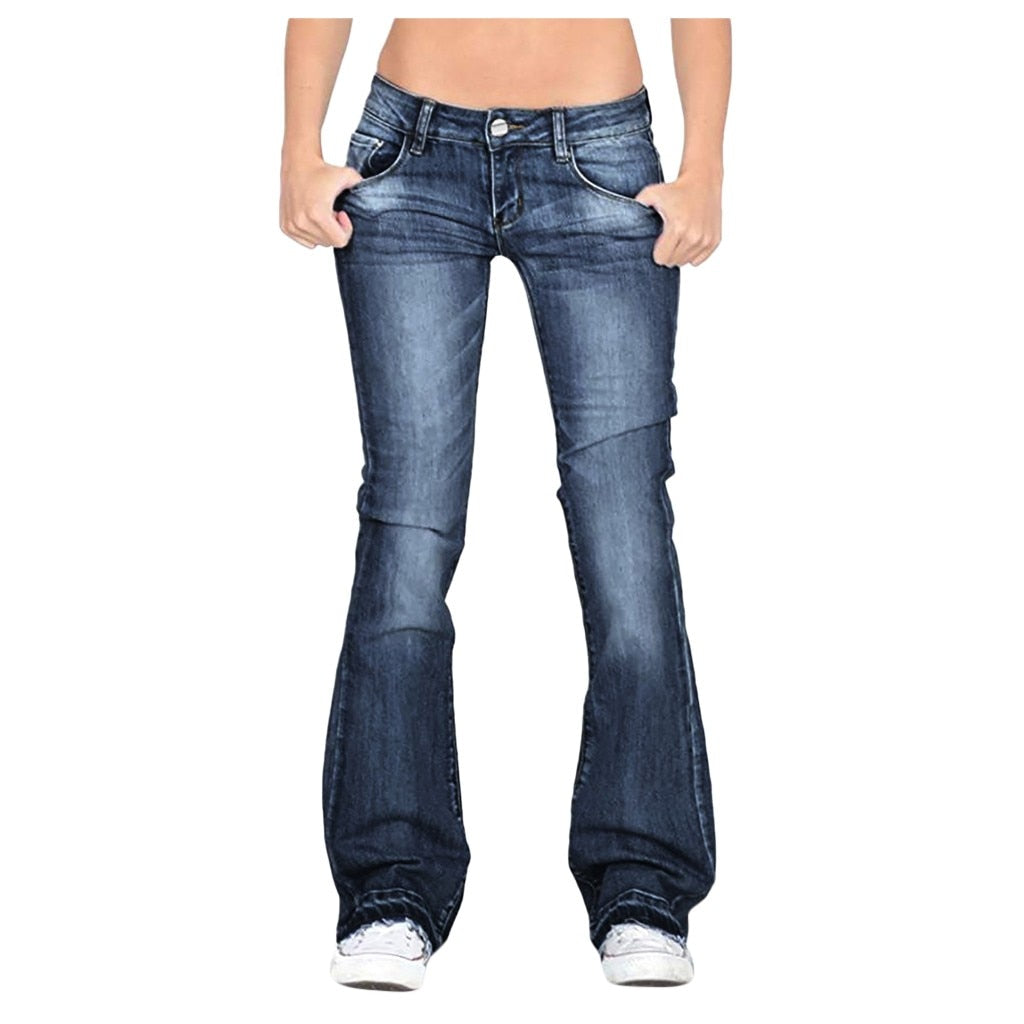 Funki Findz | Pants | Women's Flare Jeans | Mid Waist Bell Jeans