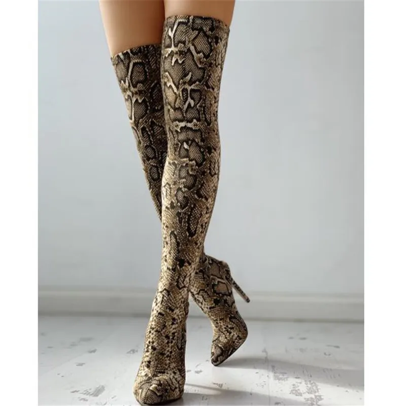 Funki Findz | Boots | Women's High Stiletto Leopard Print Boots