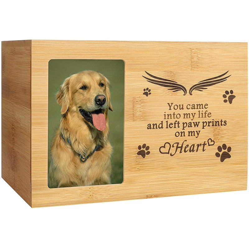 Funki Findz | Cremation Urns | Pet Wooden Ashes Box Photo Urn