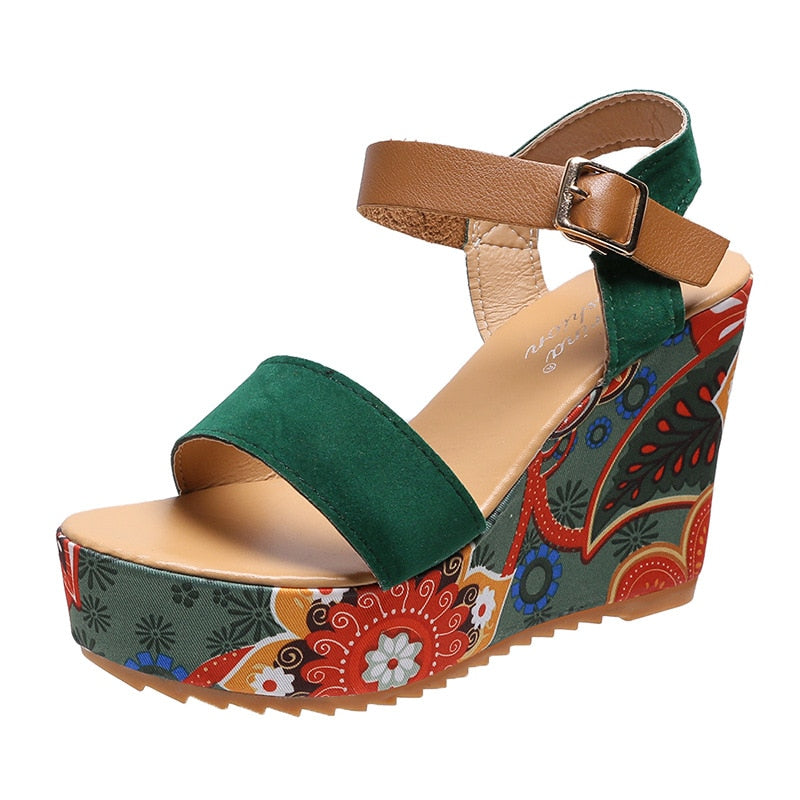Funki Findz | Shoes | Women's Floral Platform Wedge Sandals