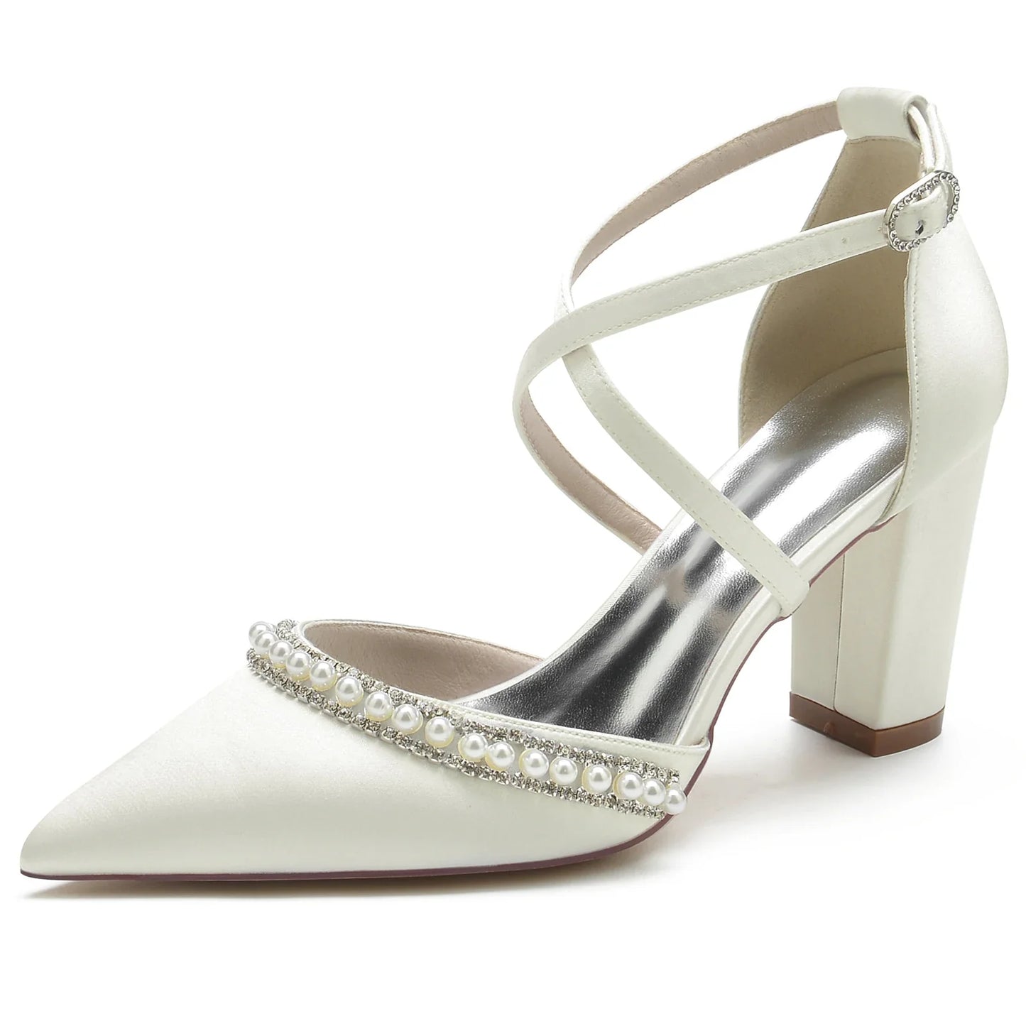 Funki Findz | Shoes | Women's Satin Pearl Bridal Evening Shoes