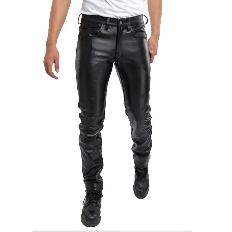 Funki Findz | Pants | Men's Faux Leather Slim Fit Biker Pants
