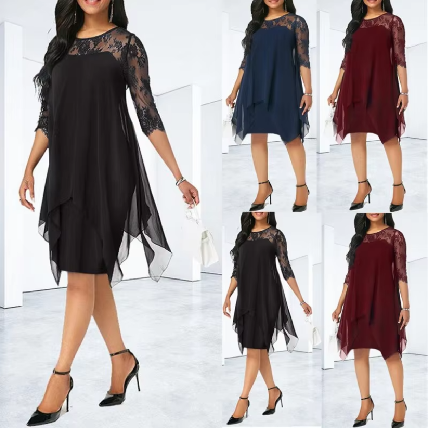 Funki Findz | Dresses | Women's Semi Sheer Midi Evening Dress