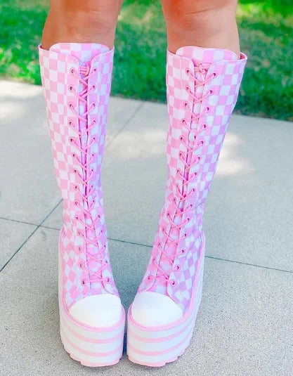 Funki Findz | Boots | Women's Canvas Platform Wedge Sneakers