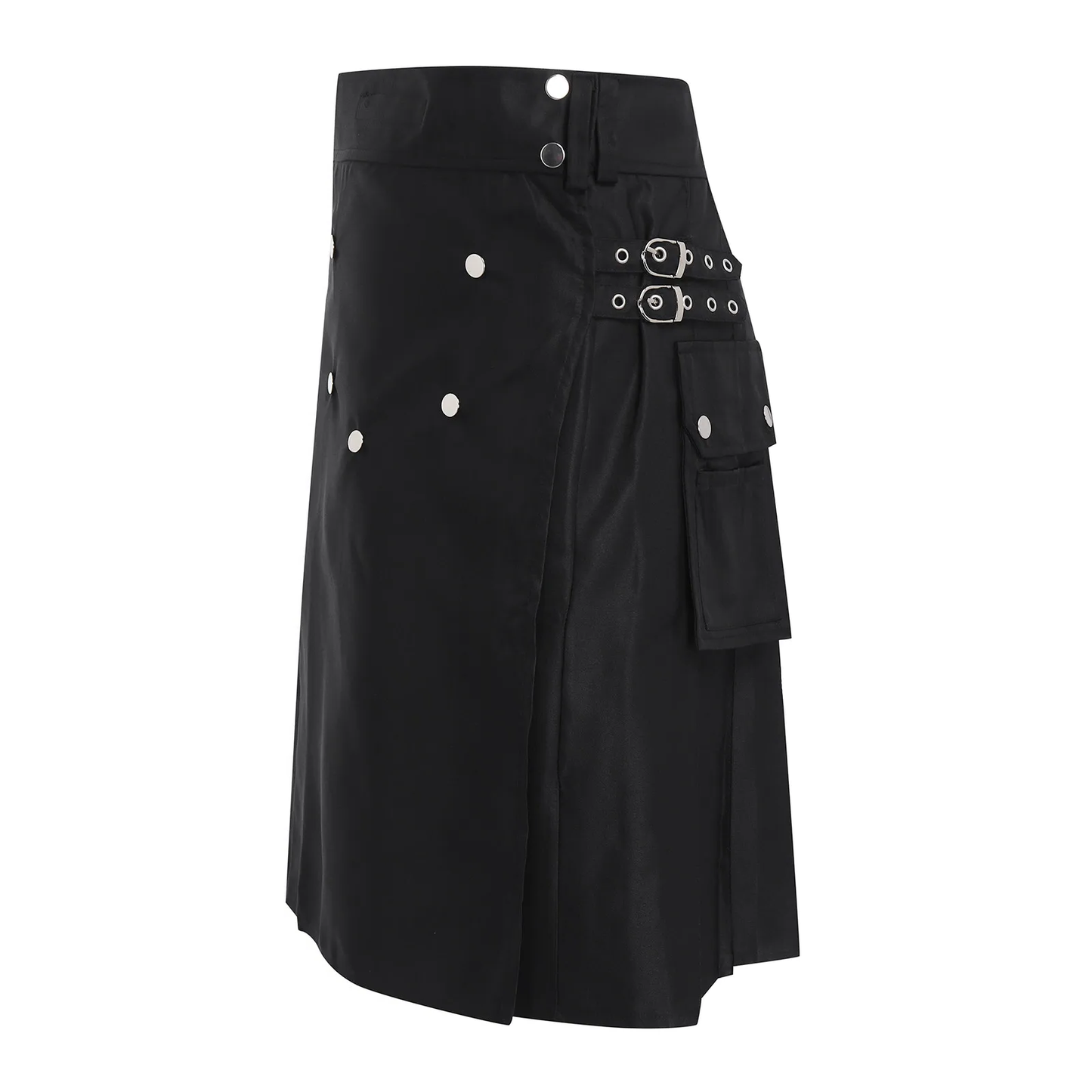 Funki Findz | Skirts | Men's Black Pleated Gothic Kilt | Cargo Skirt