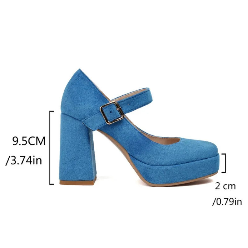 Funki Findz | Shoes | Women's Faux Suede Mary Jane Platforms