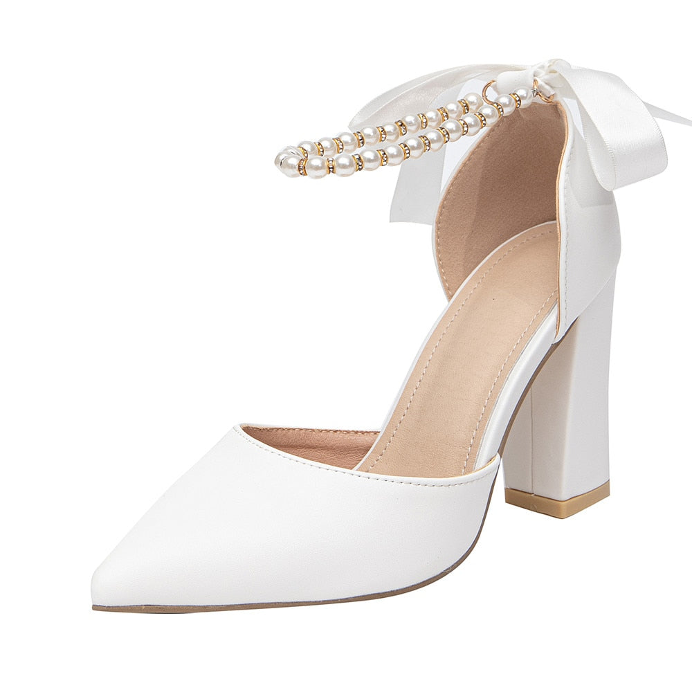Funki Findz | Shoes | Women's Elegant Pearl Satin Bridal Shoes