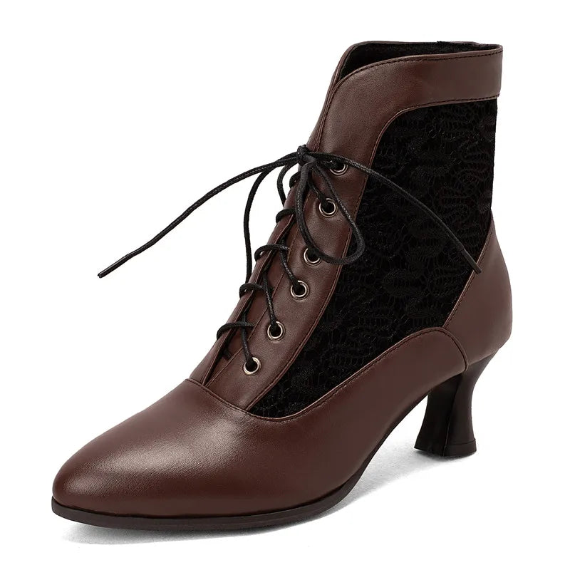 Funki Findz | Boots | Women's Kitten Heel Victorian Granny Boot