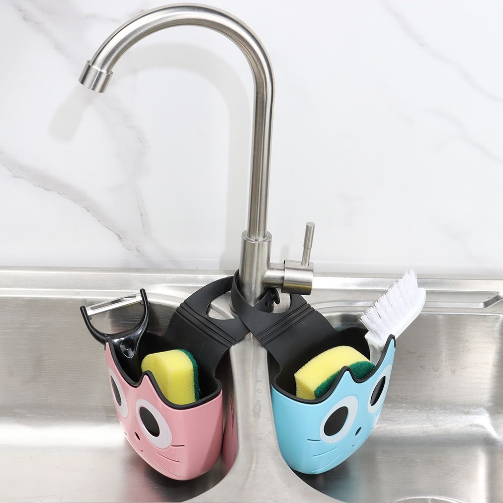 Funki Findz | Sink Caddies | Cute Cat Faucet Bath Sponge Holder | 3 Pcs