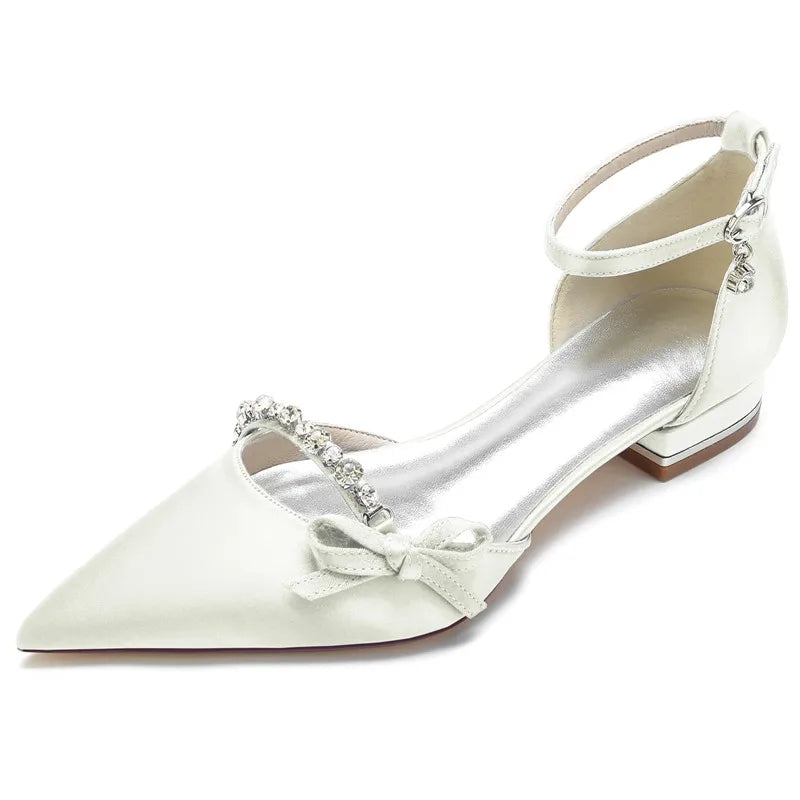 Funki Findz | Shoes | Women's Satin Rhinestones Wedding Flats