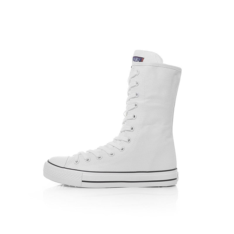 Funki Findz | Boots | Women's Calf-High Flat Canvas Sneakers