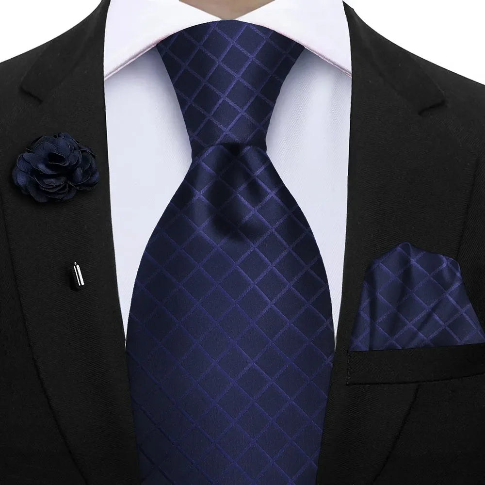 Funki Findz | Neckties | Mens 3Pcs Tie Set | Tie Hanky Corsage