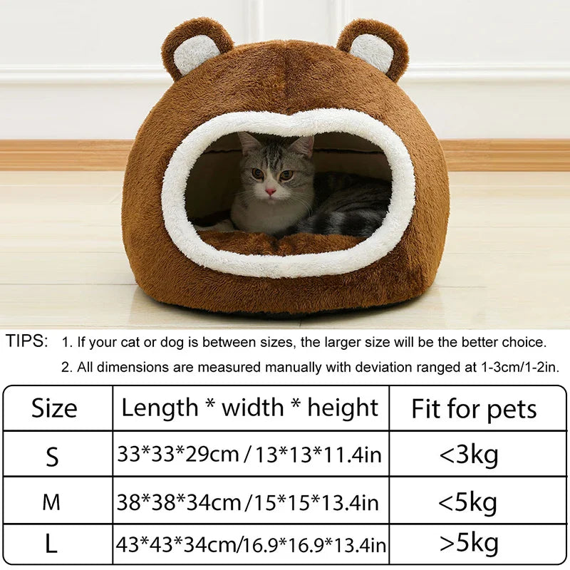 Funki Findz | Pet Beds | Cat Beds | Cute Bear Cat Cave House