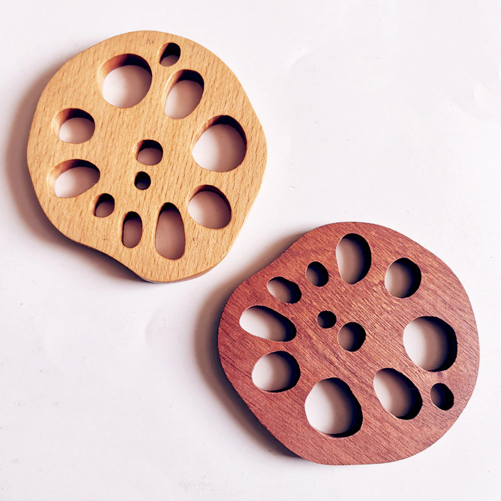 Funki Findz | Coasters | Natural Lotus Root Wood Drink Mats 6 Pcs