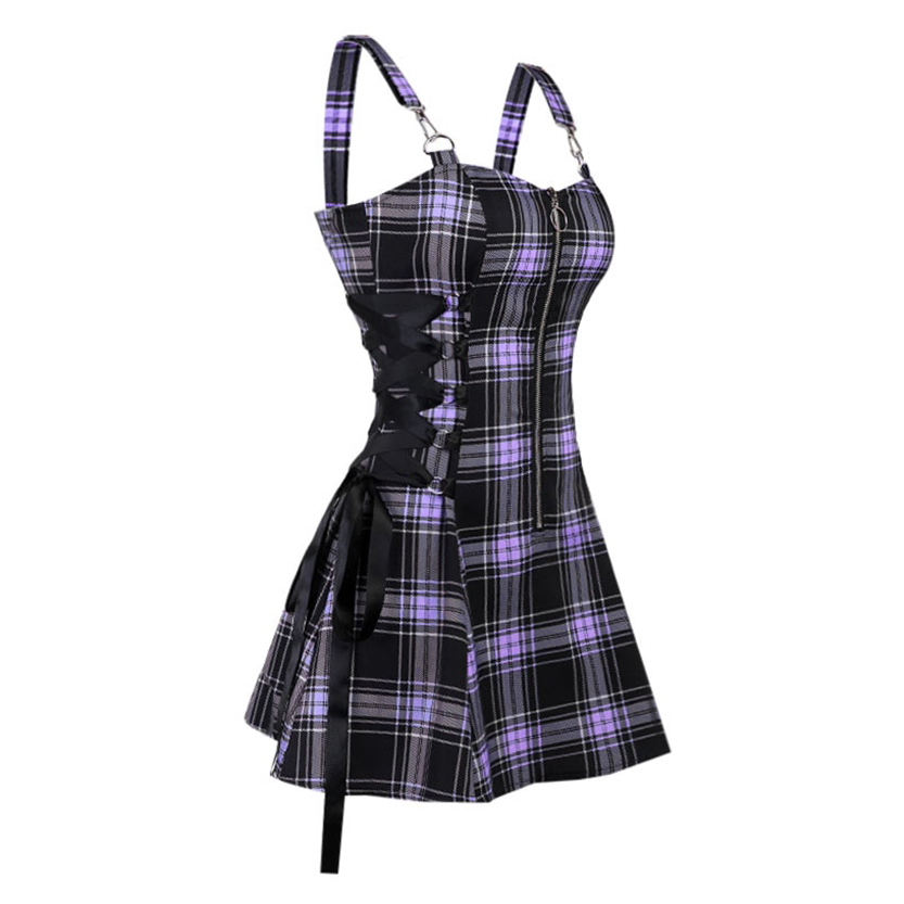 Funki Findz | Dresses | Women's Fairy Grunge Plaid Mini Dress