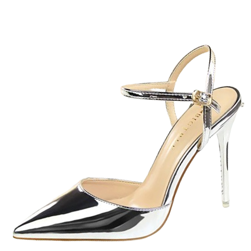 Funki Findz | Shoes | Women's Shiny Metallic Slingback Stilettos