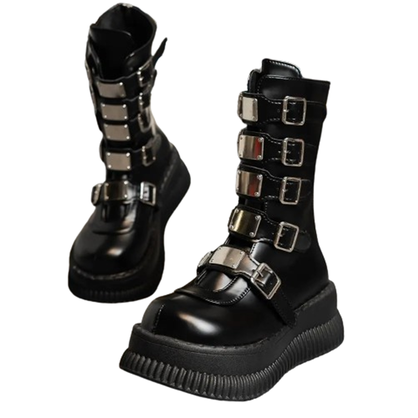Funki Findz | Boots | Women's Gothic Mid-Calf Platform Boots