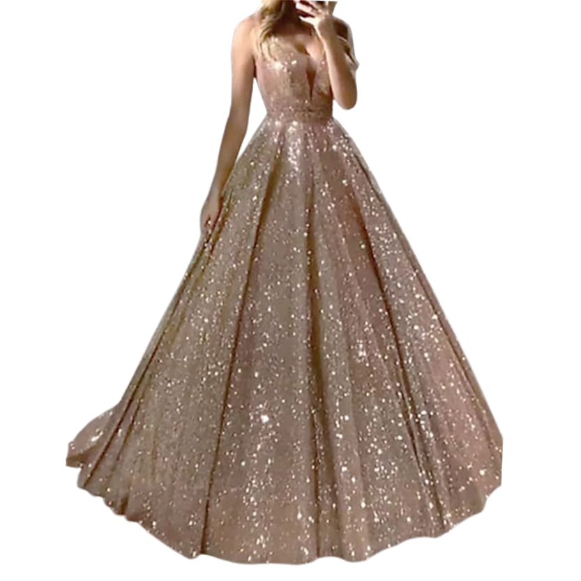 Funki Findz | Dresses | Women's Long Sparkly Sequin Ball Gown
