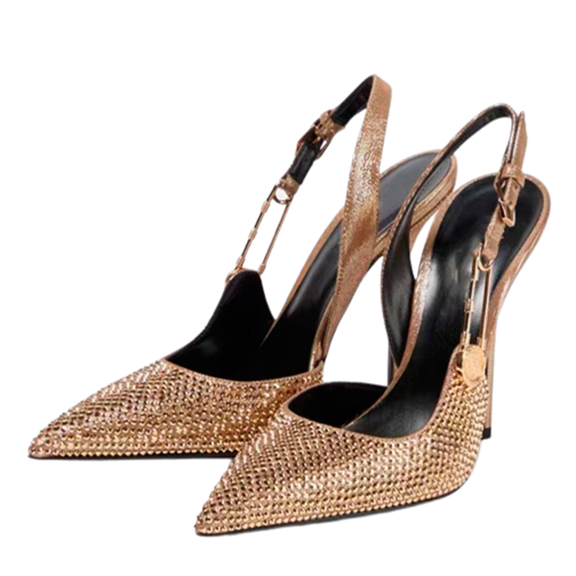 Funki Findz | Shoes | Women's Metallic Beaded High Slingbacks