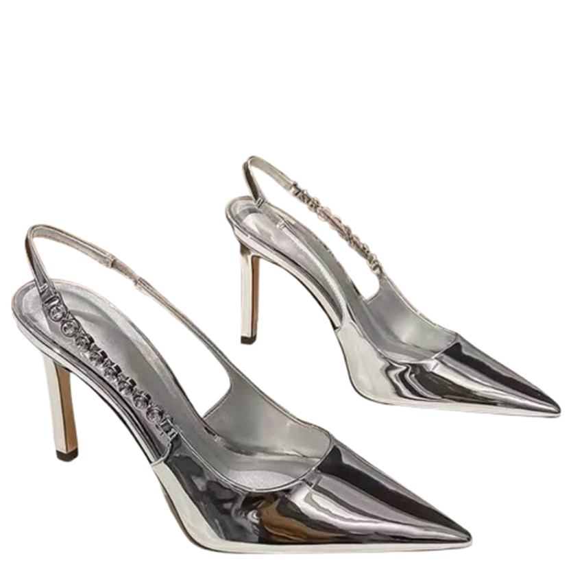 Funki Findz | Shoes | Women's Shiny Metallic Stiletto Slingbacks