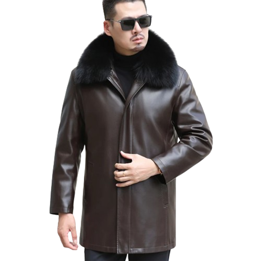 Funki Findz | Jackets | Men's Genuine Leather Long Down Jacket
