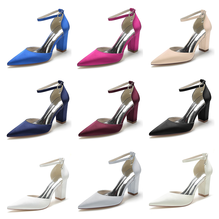 Funki Findz | Shoes | Women's Satin Block Heel Wedding Shoes