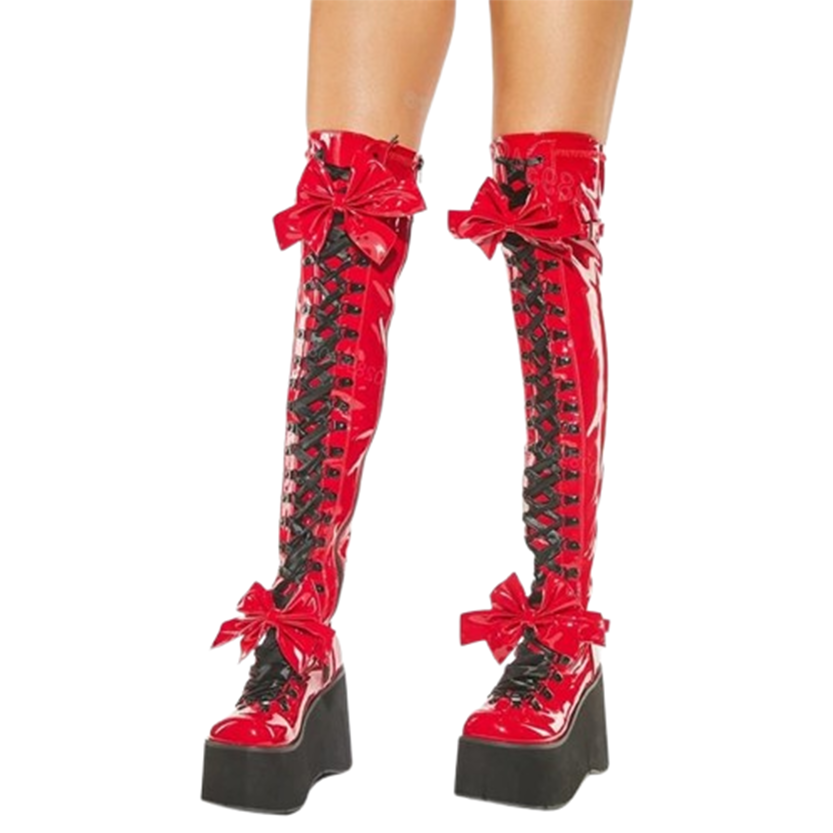 Funki Findz | Boots | Women's Butterfly Bow Over the Knee Boots