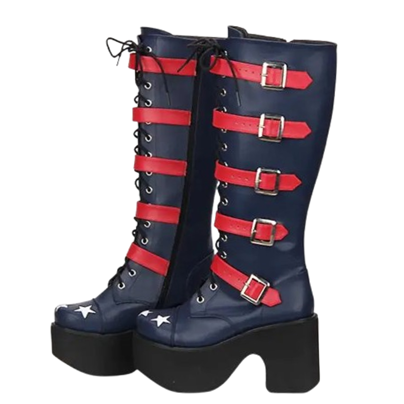 Funki Findz | Boots | Women's Platform Chunky Buckle Boots