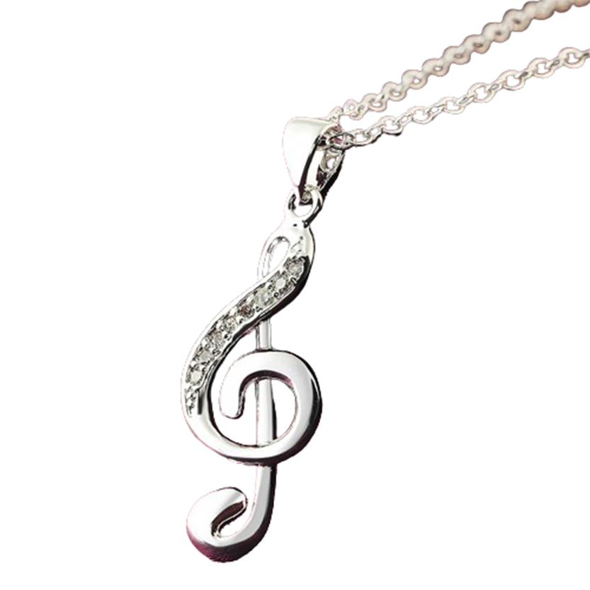 Funki Findz | Necklaces | Unisex Music Note Rhinestone Pendant