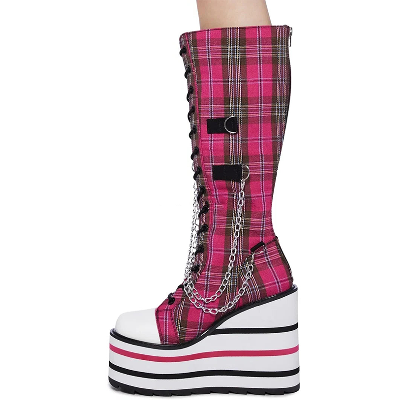 Funki Findz | Boots | Women's Platform Canvas Wedge Sneakers