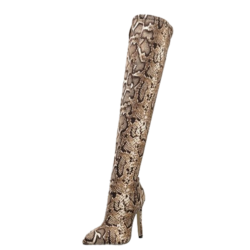 Funki Findz | Boots | Women's Leopard Print PU Long Boots