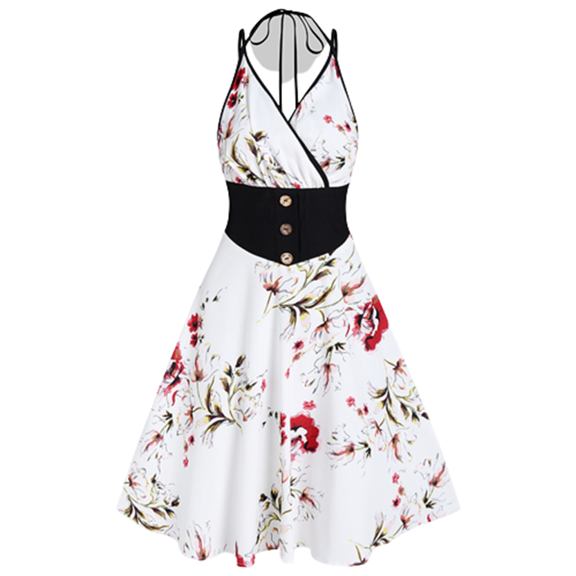 Funki Findz | Dresses | Women's Summer Floral A Line Sundress