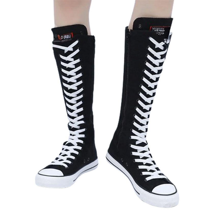 Funki Findz | Boots | Women's High Top Lace Up Canvas Boots