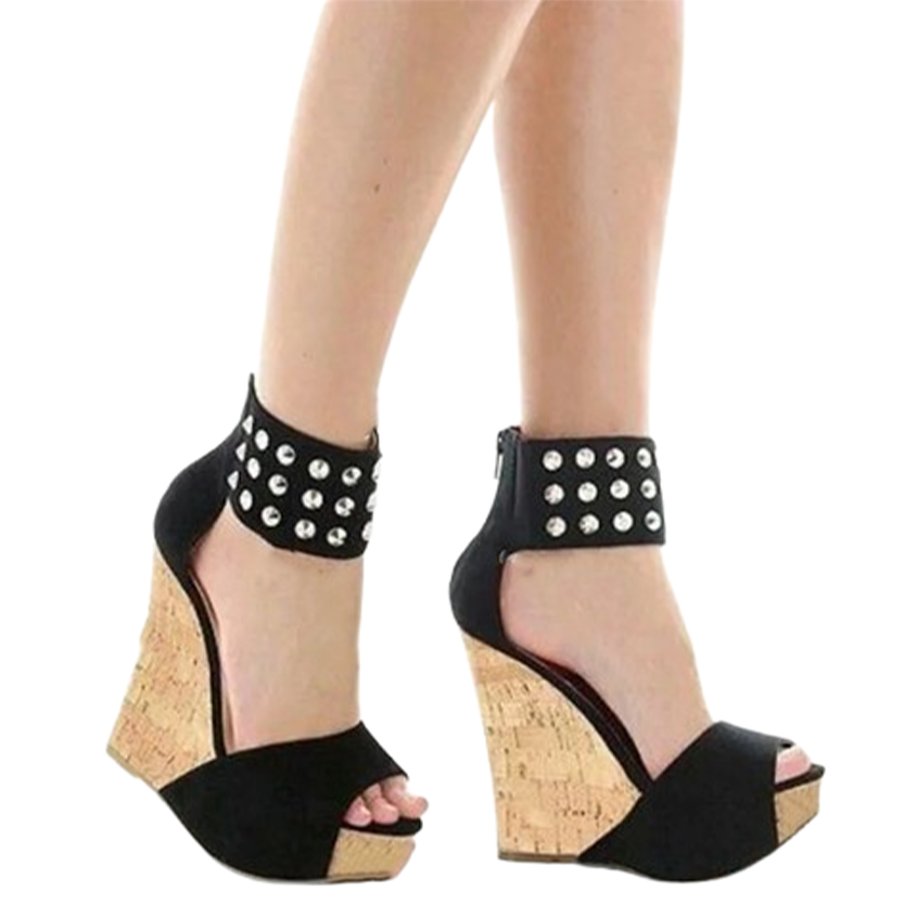 Funki Findz | Shoes | Women's Super High Rivet Wedge Sandals