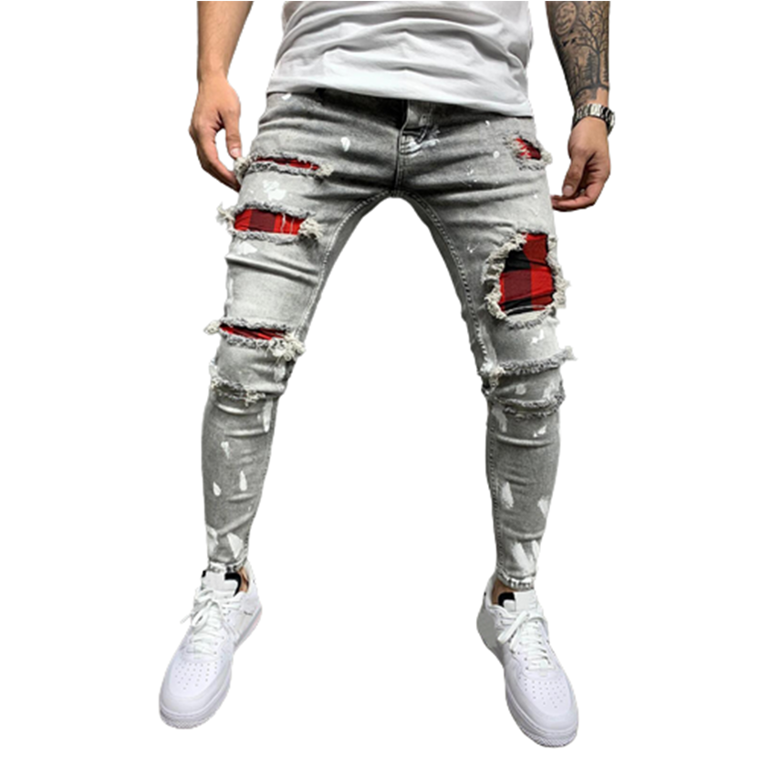 Funki Findz | Pants | Men's Skinny Buckle Strap Zipper Jeans