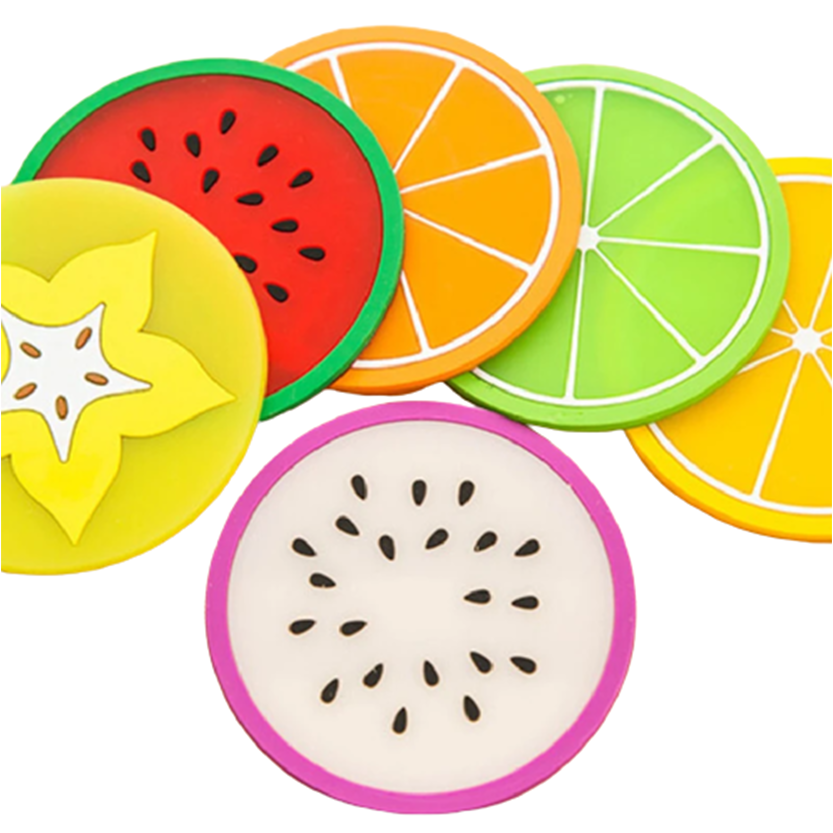 Funki Findz | Coasters | Fruit Design Drink Mats 6 | 7 Pcs Sets
