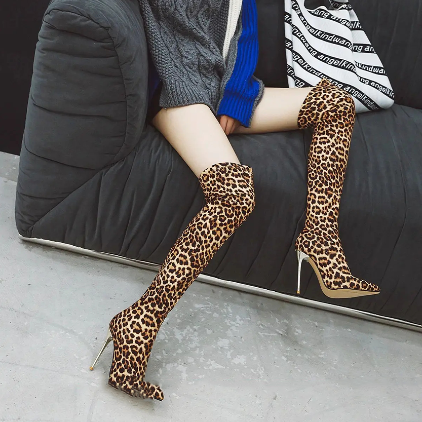 Funki Findz | Boots | Women's Faux Leather Leopard Print Boots