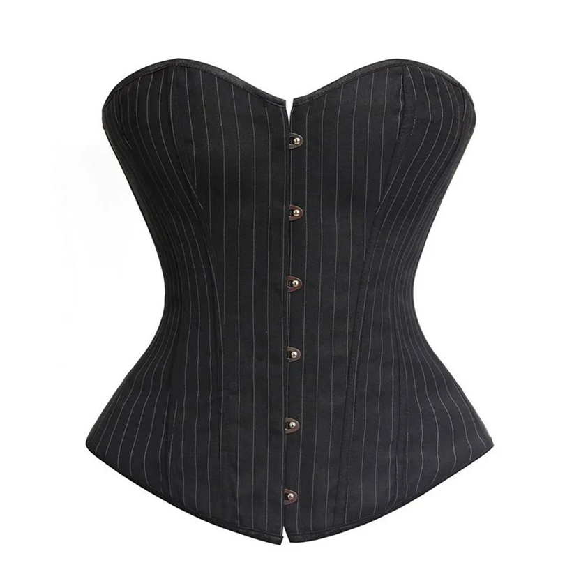 Funki Findz | Lingerie | Women's Black Pin Striped Zip Up Corset