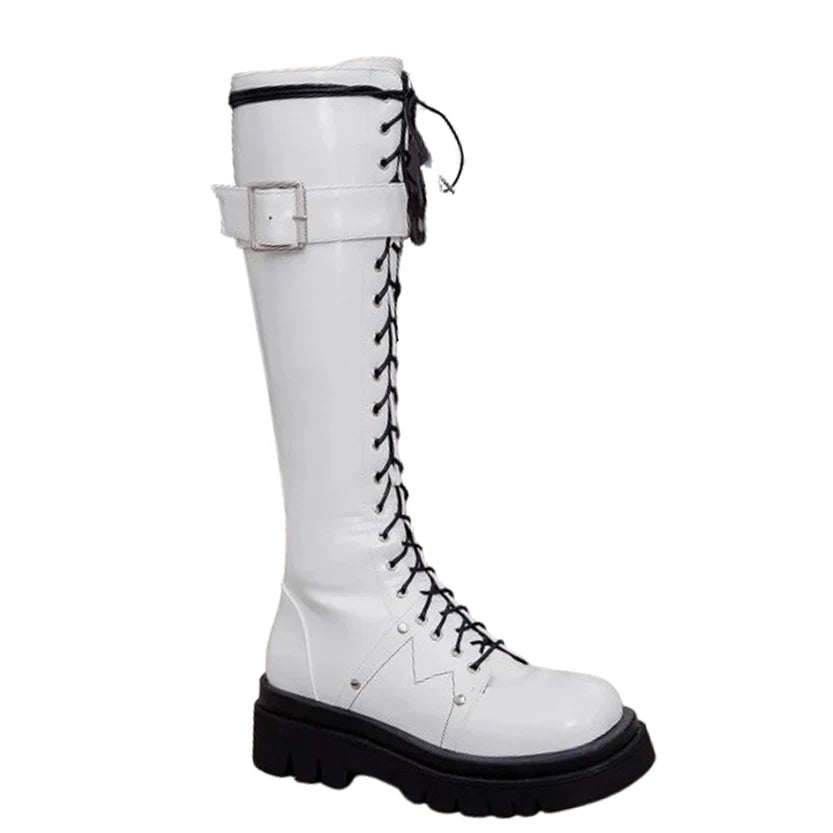 Funki Findz | Boots | Women's Gothic Big Buckle Knee High Boot
